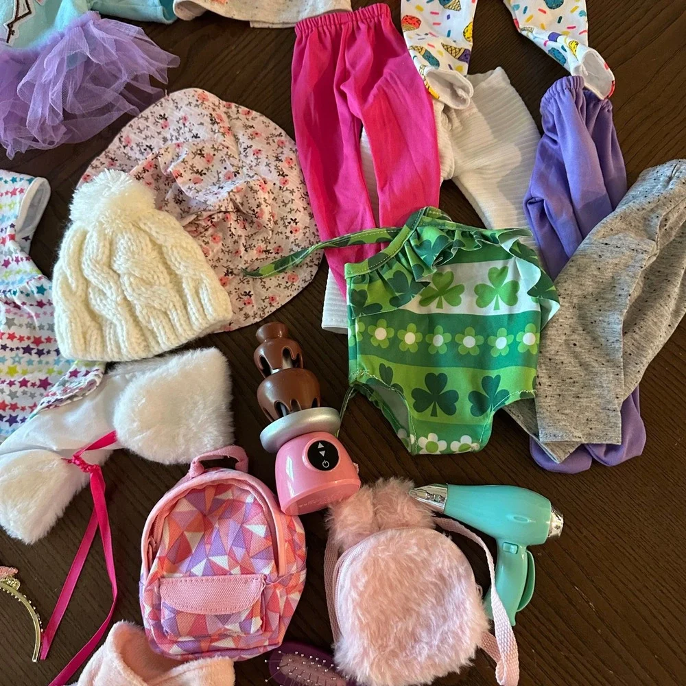 18 Inch Doll Clothes and Accessories 27 Piece Lot Our Generation Mixed Outfits